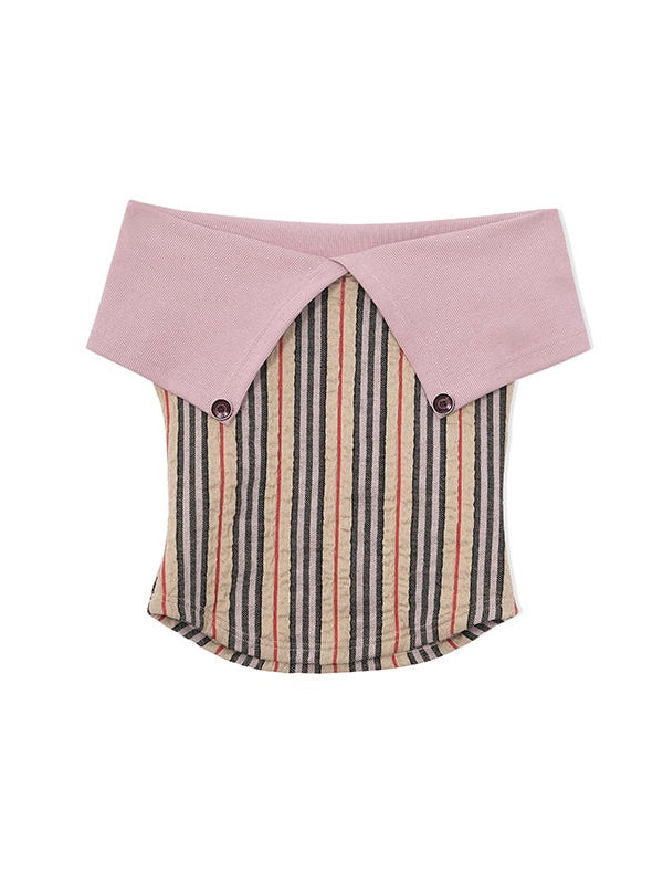 Multi Stripe Off Shorter Short Top