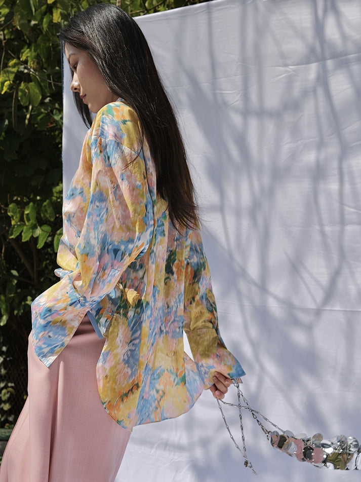 수채화 인쇄 셔츠