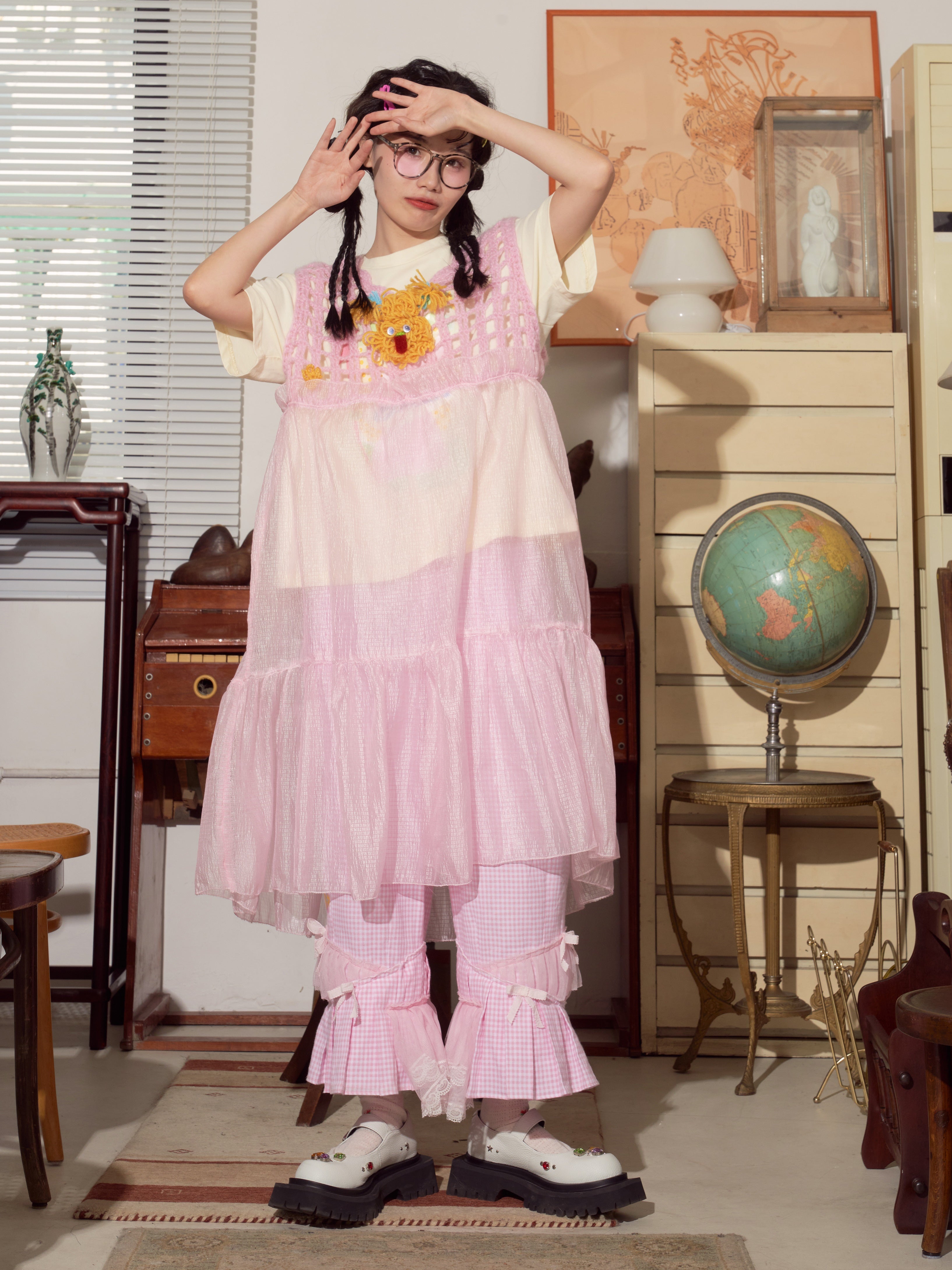 핸드 깨우기 모직 조끼