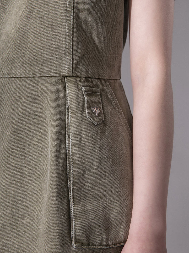 Dreidimensionales Taschen-Jeans-Einteiler