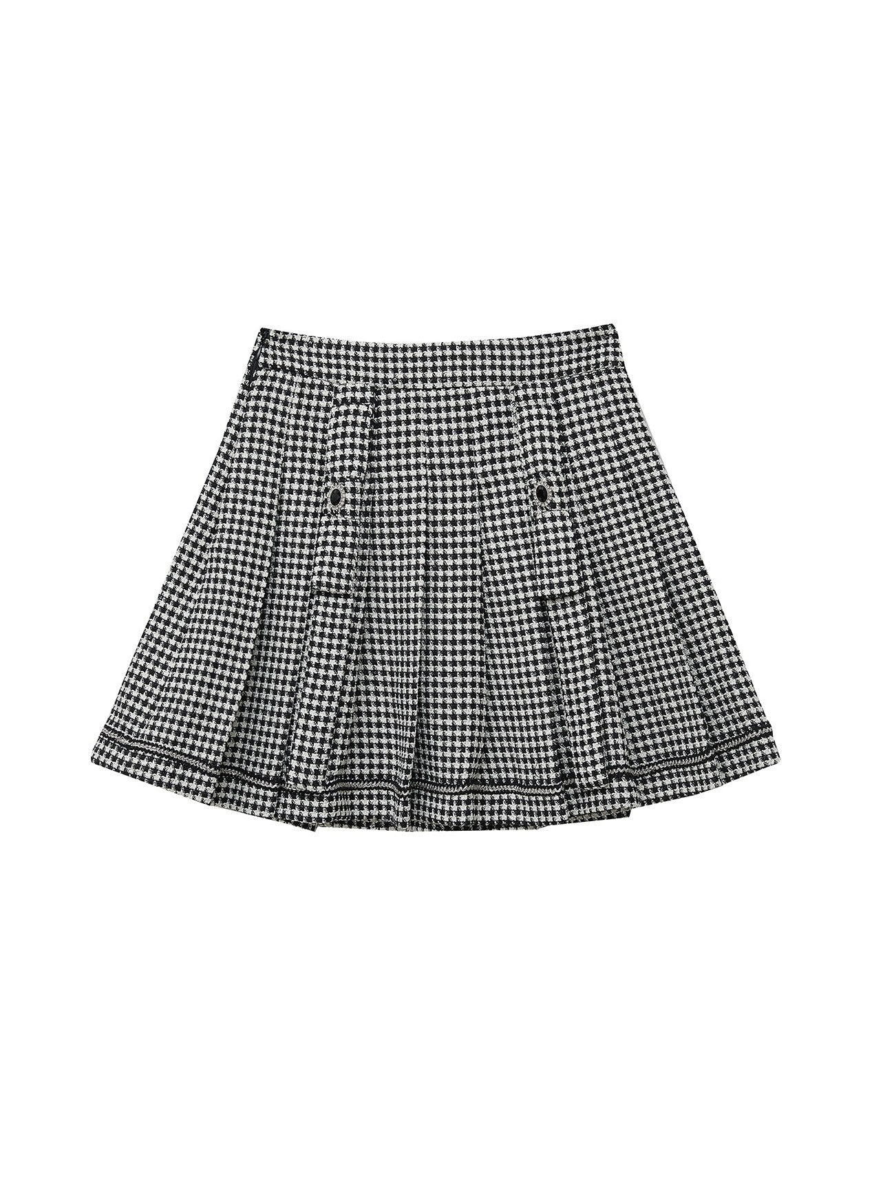 Plaid Short Pleats Skirt