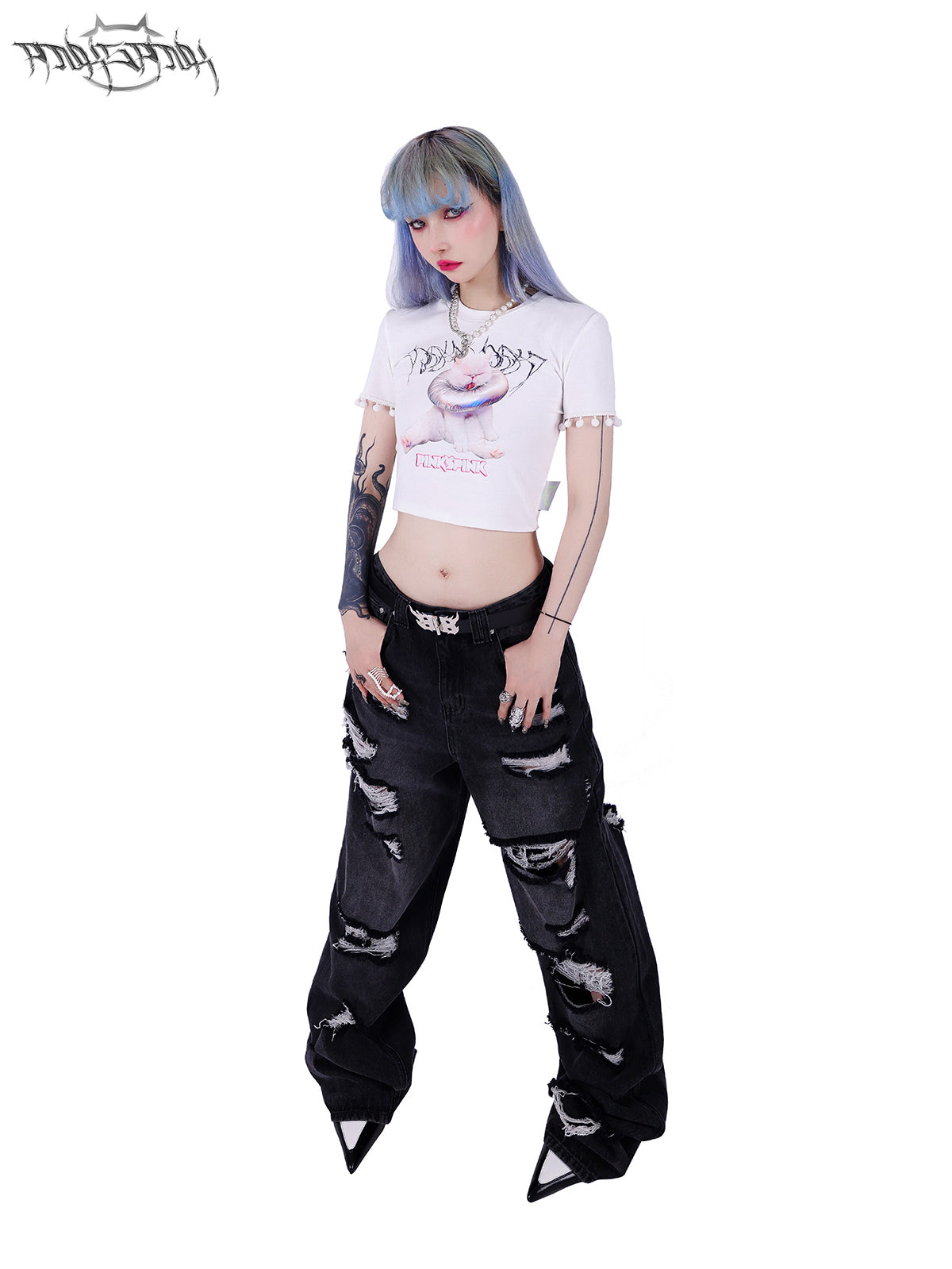 잘린 캐주얼 팝 니치 티샷