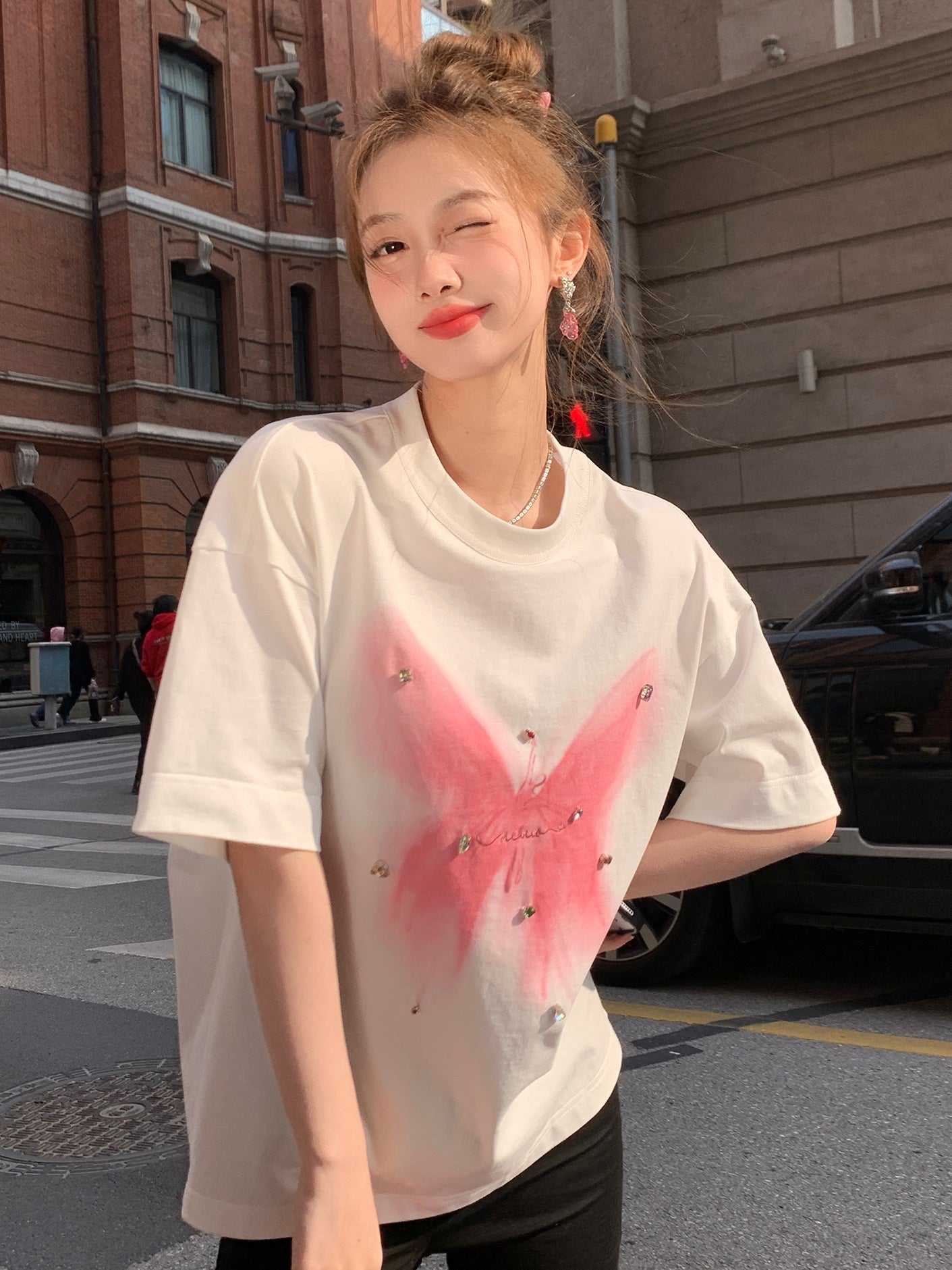 Butterfly Print Loose T-Shirt