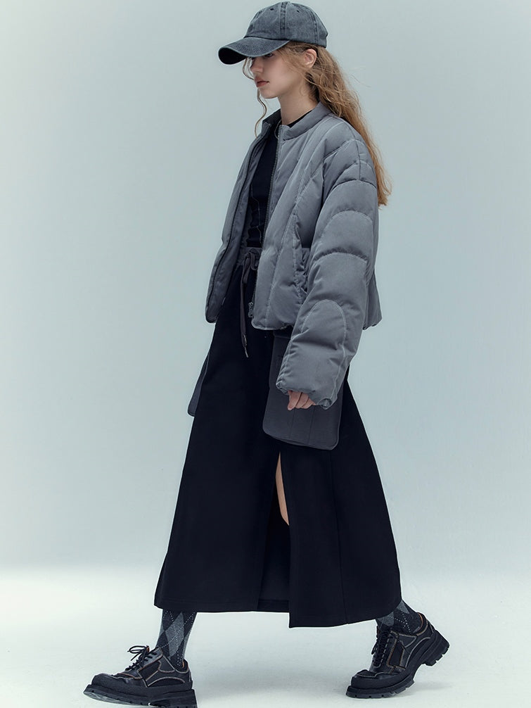 Lightweight Staggered Quilted Down Jacket