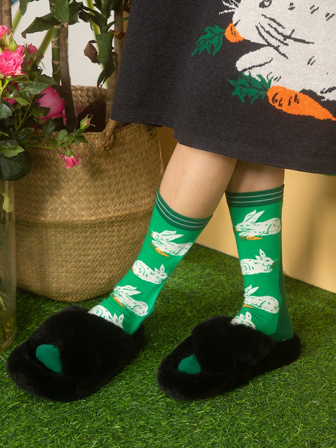 토끼 중간 튜브 양말