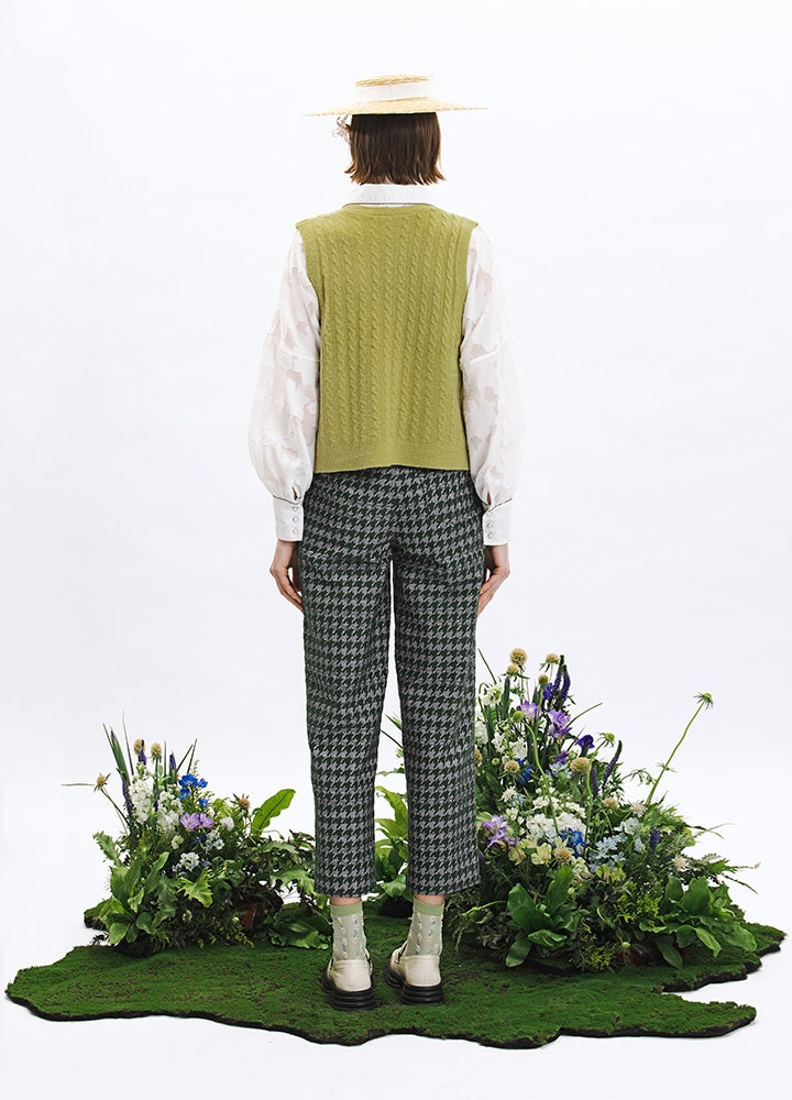 Retro Stickereiblumstrickweste