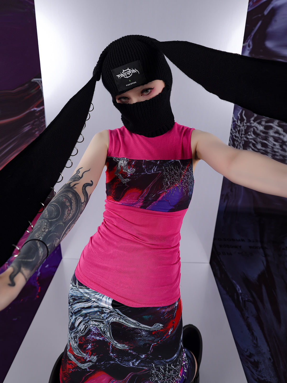 Psychedelic Mesh Sleeveless Top