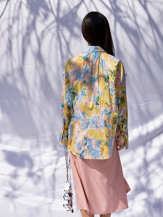 수채화 인쇄 셔츠