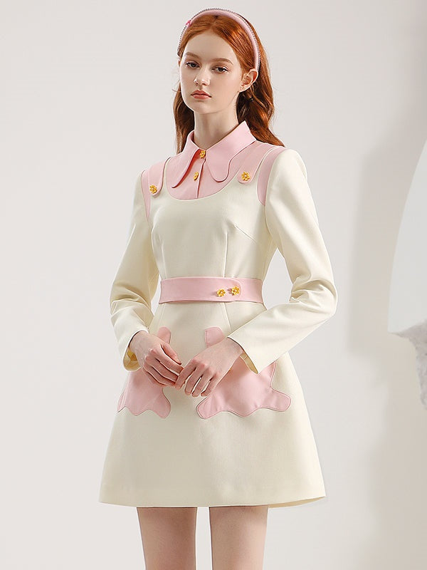 POLO COLLAR DESIGN A-LINE ONE-PIECE