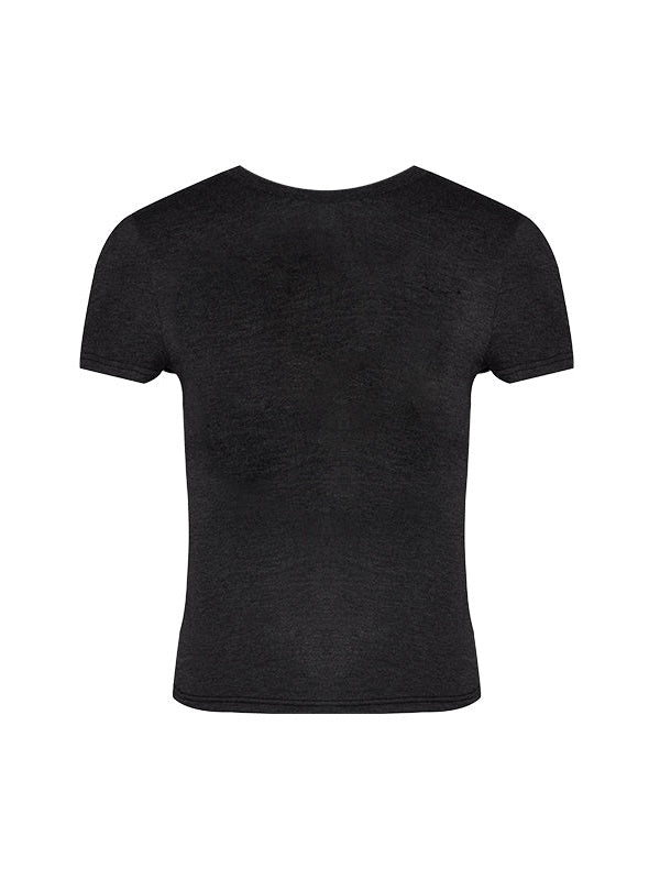 Dehnen Sie die grundlegende kurzarmige T-Shirt mit schlankem T-Shirt