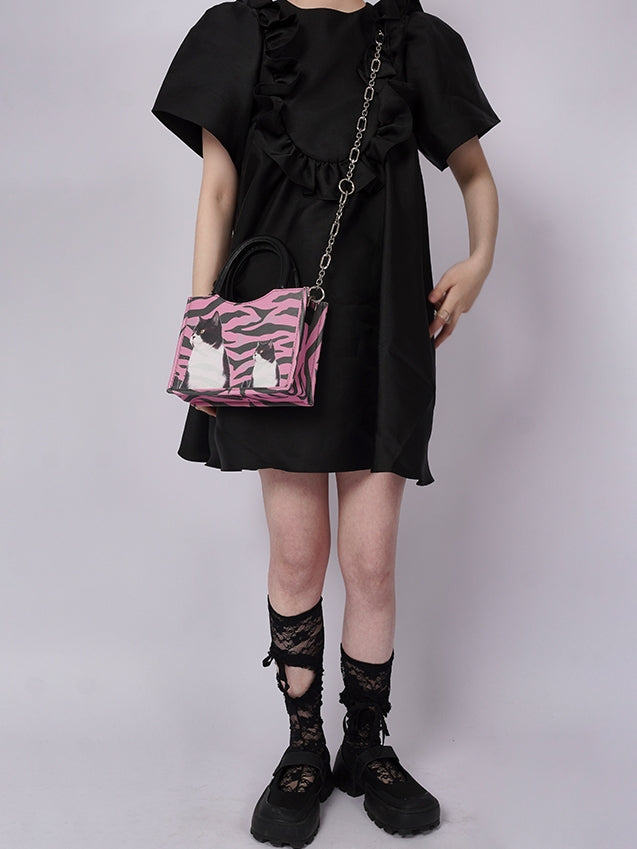 Leopard & Cat Small Square Bag