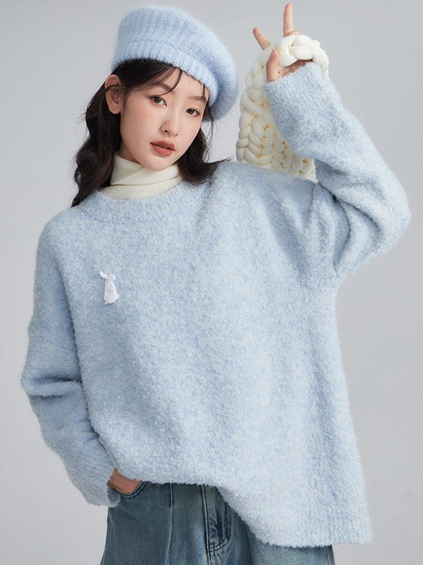 Wool Loop Yarn Round Neck Sweater -Uare – ARCANA ARCHIVE