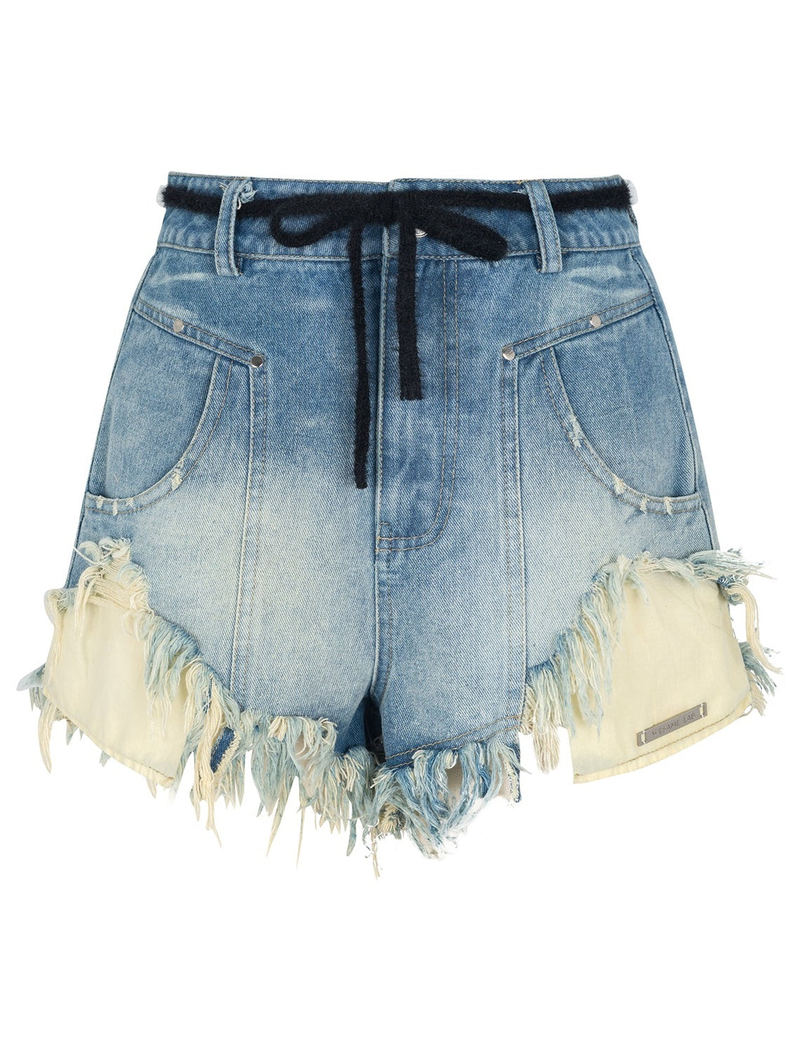 Bindfärbenwäsche rohe Jeansshorts