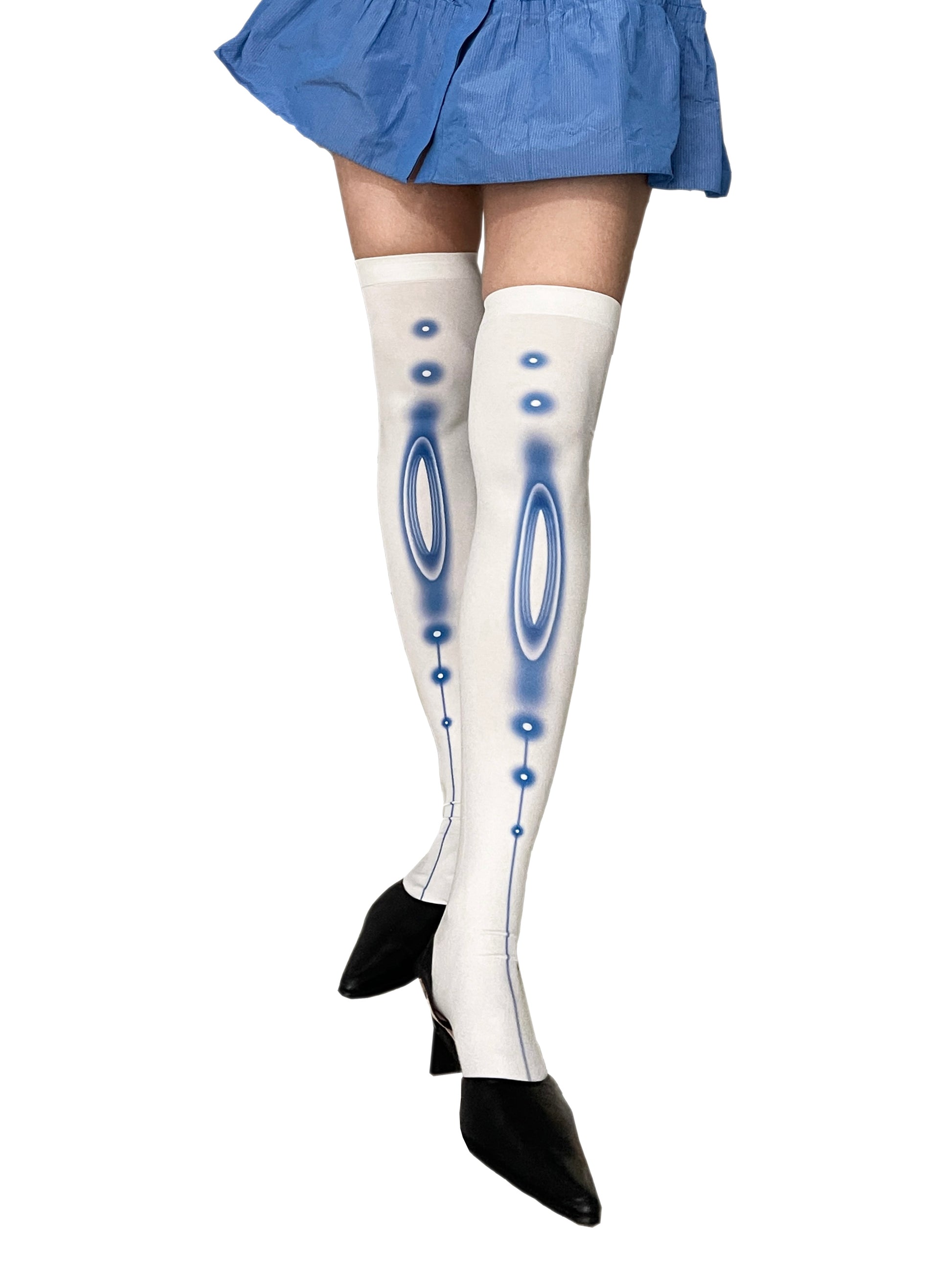 Print Elastic Mid-Tube Stockings 60D