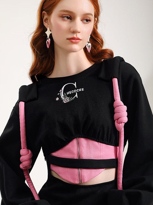 Couleur contrastée Robe mince creux