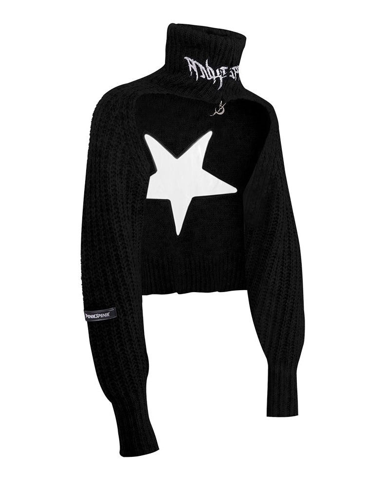 Pentagrammausschnitt heißer Mädchenpullover