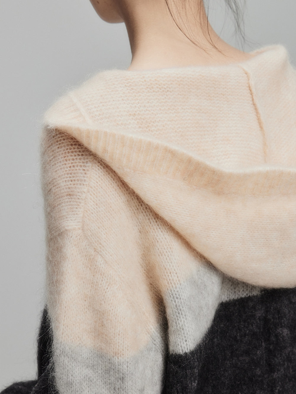 모헤어 컬러 블록 스웨터