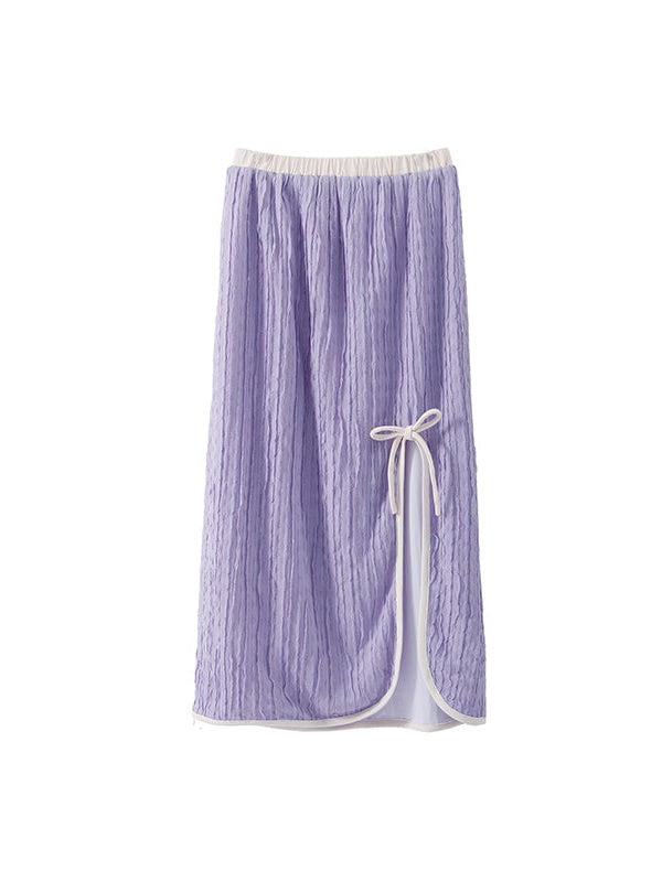 T-shirt et jupe de texture incurvée ondulée