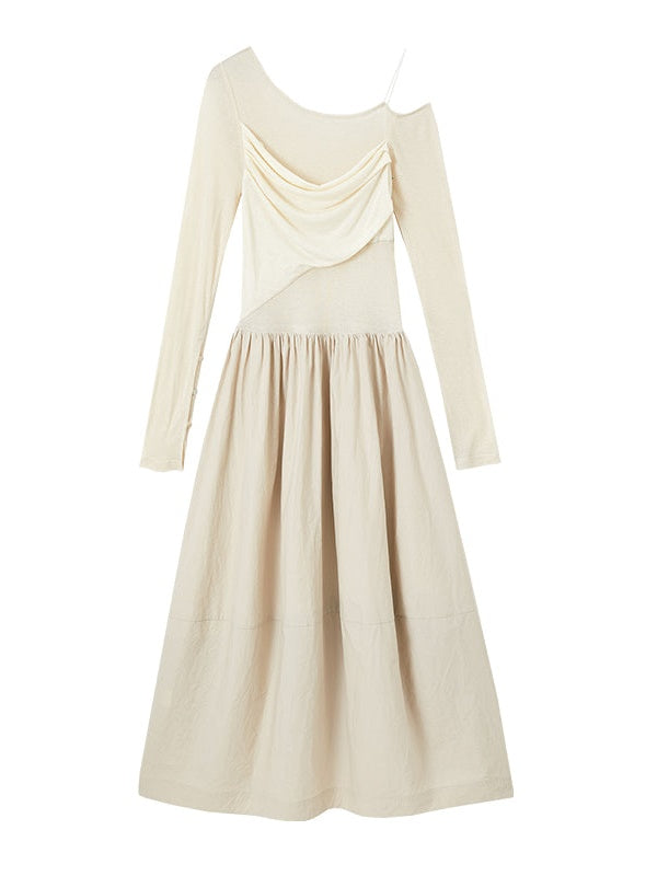 반 끈이없는 니트 원피스