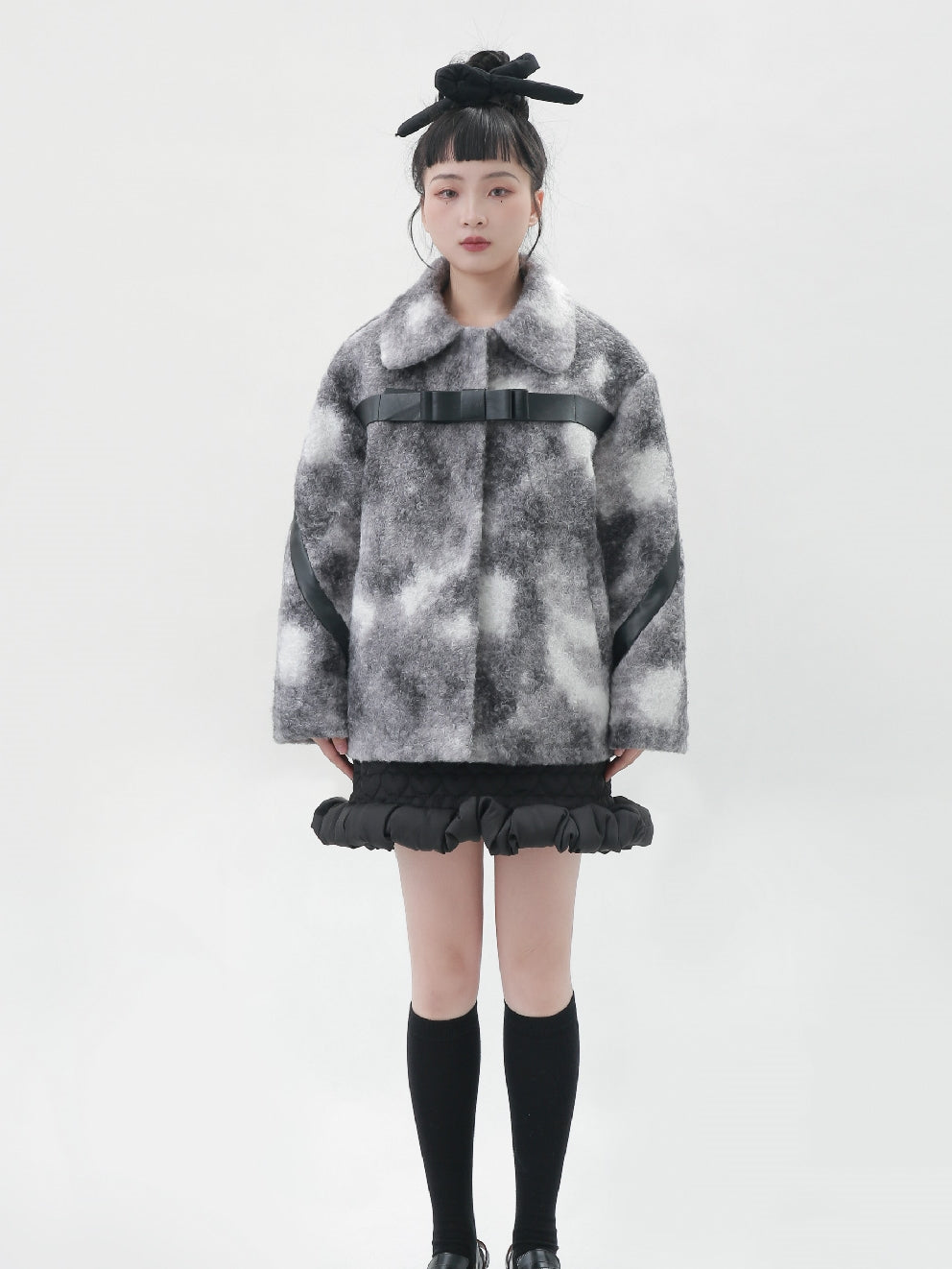 Tie-dye Boa Water-color Belt Jacket