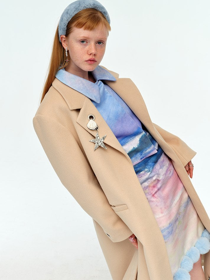 Seaside Printing Detachable Woolen Suit