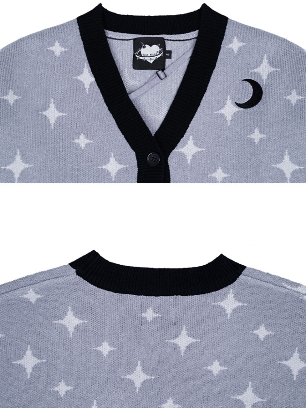 Starry Sky Design Knitted Cardigan & Short Skirt