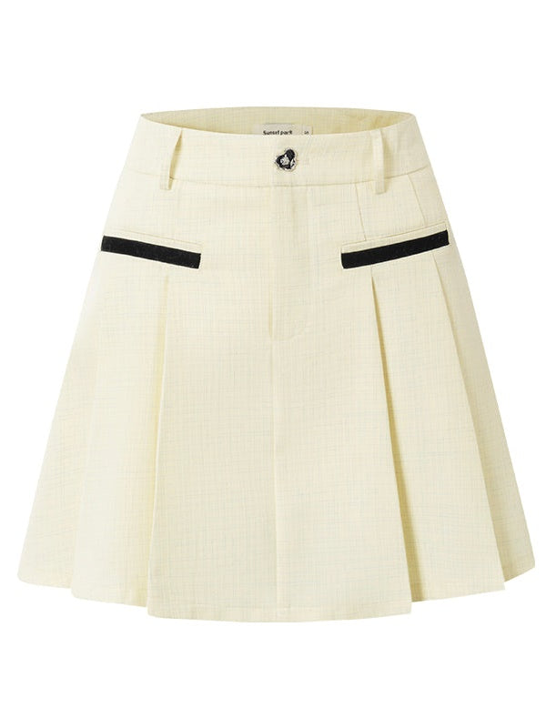Retro -Kontrast Farbjacke & Faltenrock