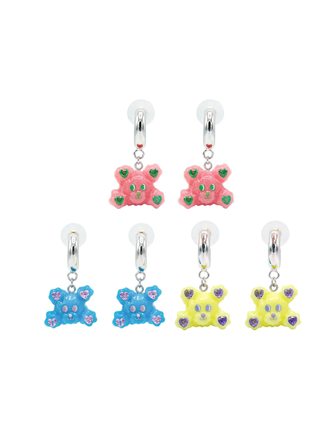 곰 수지 링 귀걸이가 뚫린다