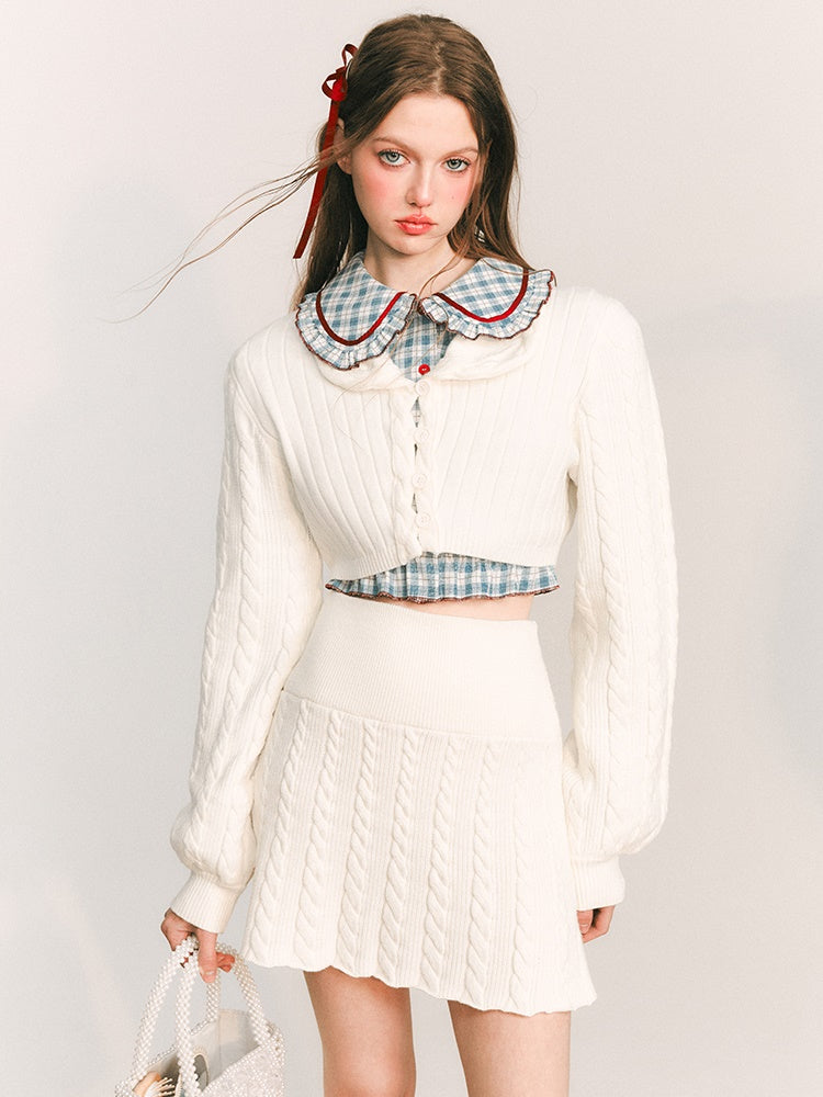 Kurze Strickjacke & Rock stricken