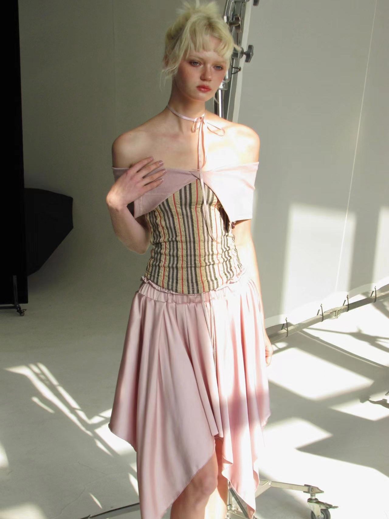 Multi Stripe Off Shorter Short Top