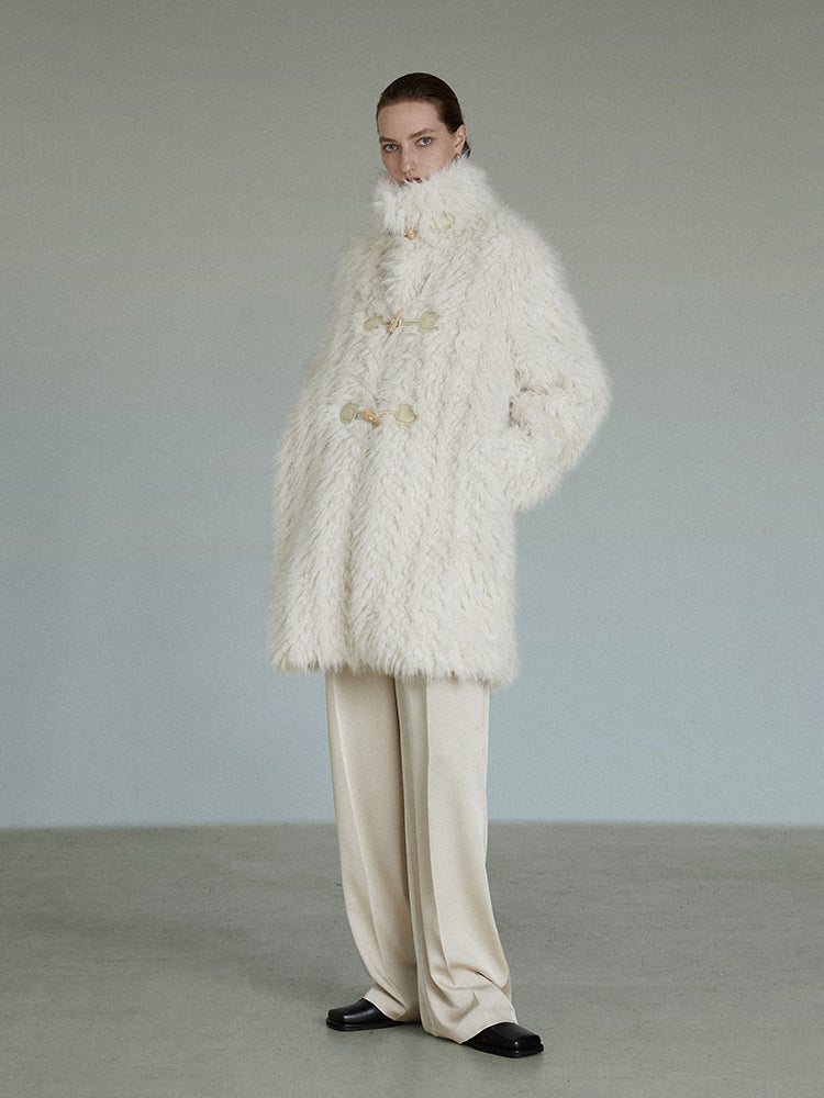 Fluffy BOA FUR MATURE MIDDLE STAND-COLLAR JACKET