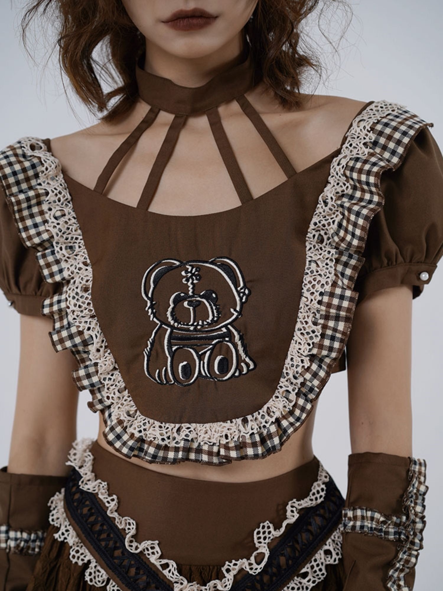 Puff Sleeve Short Top & Arm Warmer