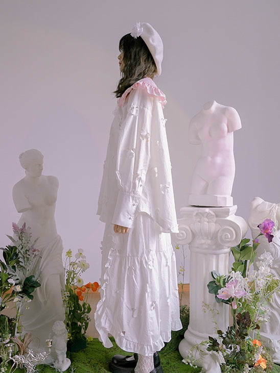 나비를 클리핑 독특한 귀여운 블라우스