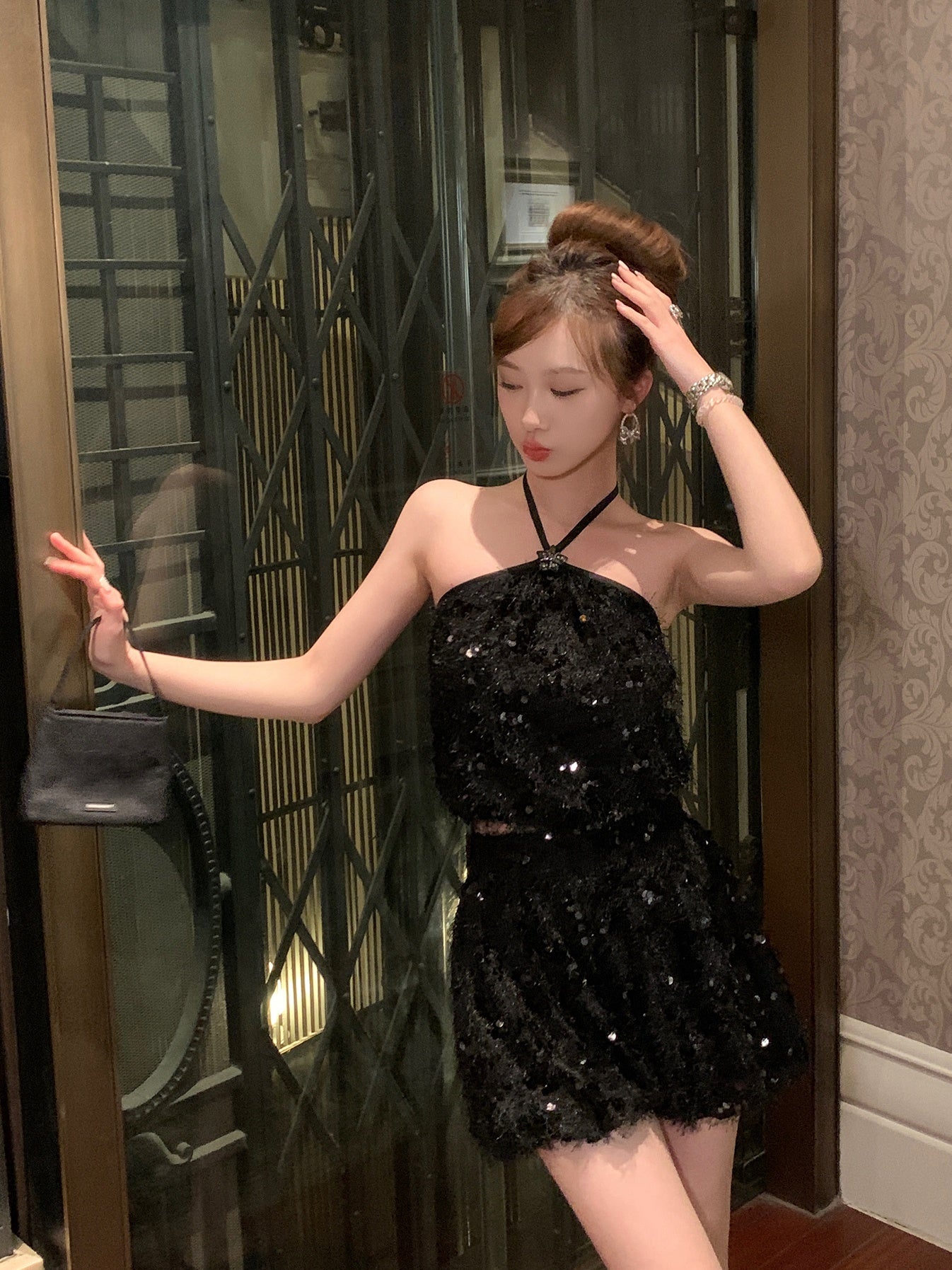 Paillettenhalter -Weste Top & Bud Short Hosen