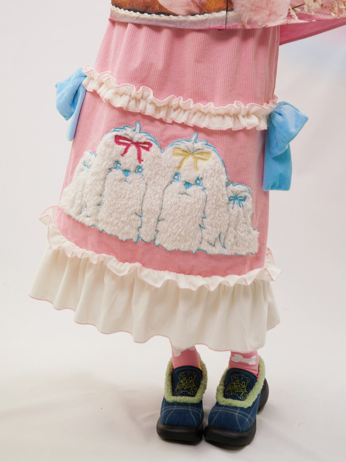 Gedruckter Cord -Spitzenrock