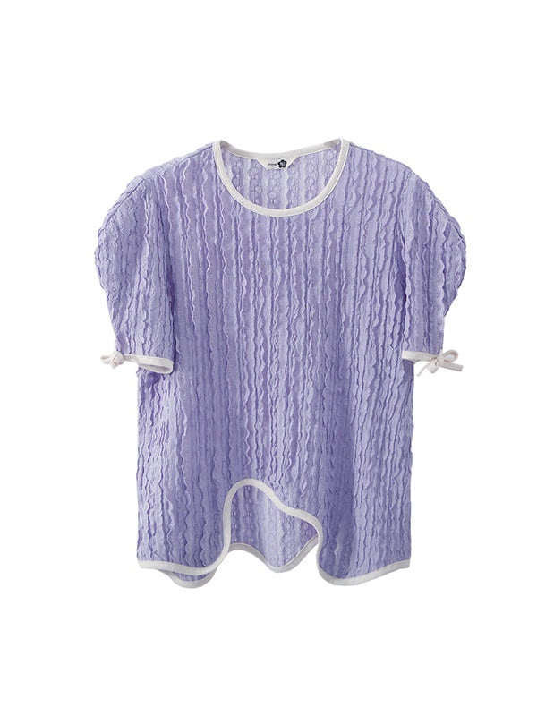 T-shirt et jupe de texture incurvée ondulée