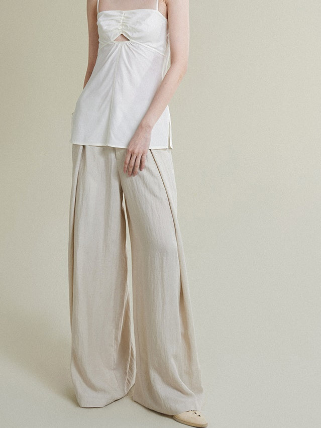 High-Low Drop Waist Wide-Leg Pants