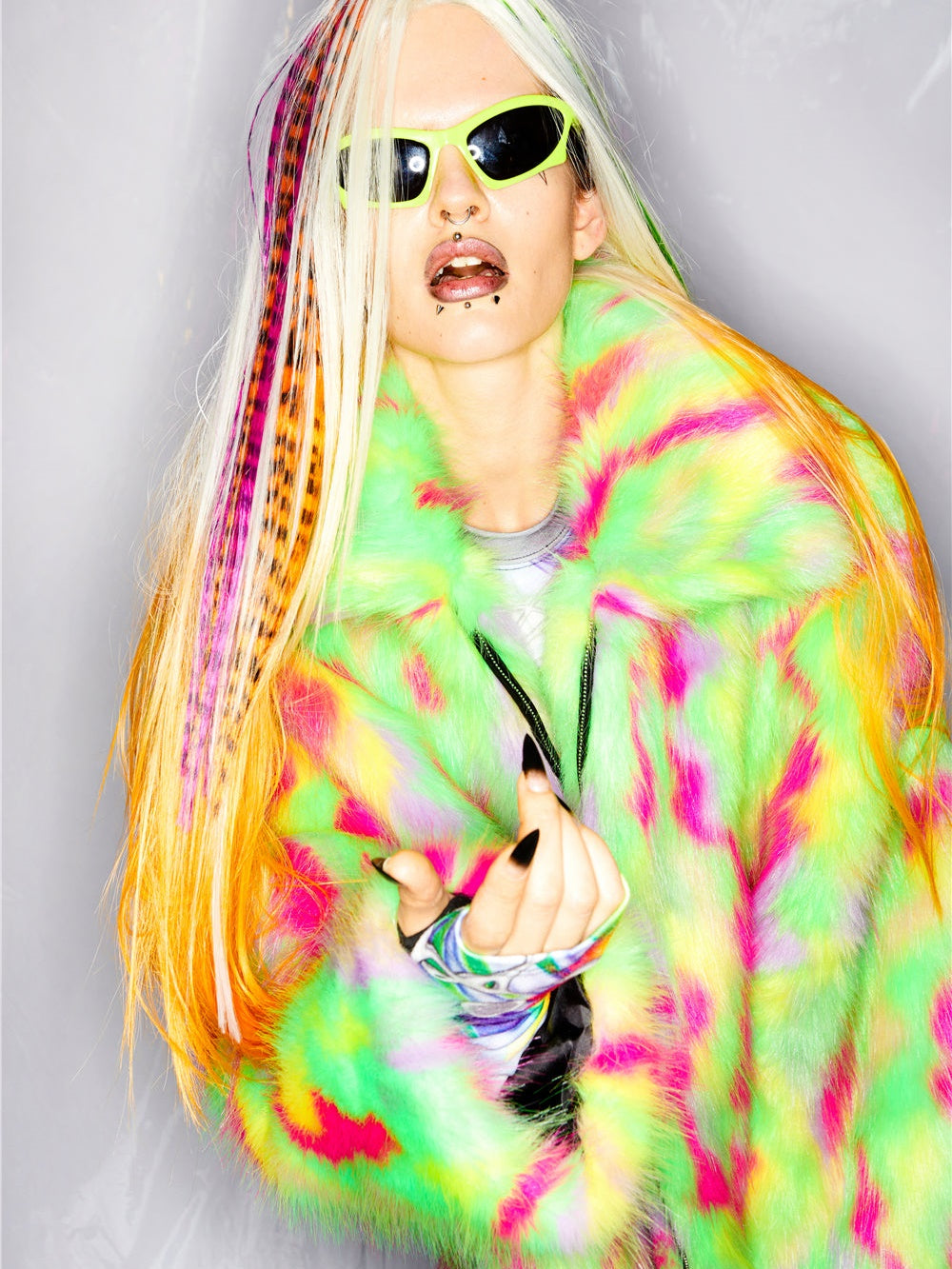 Straße loser Kunstpelzmantel & Hut