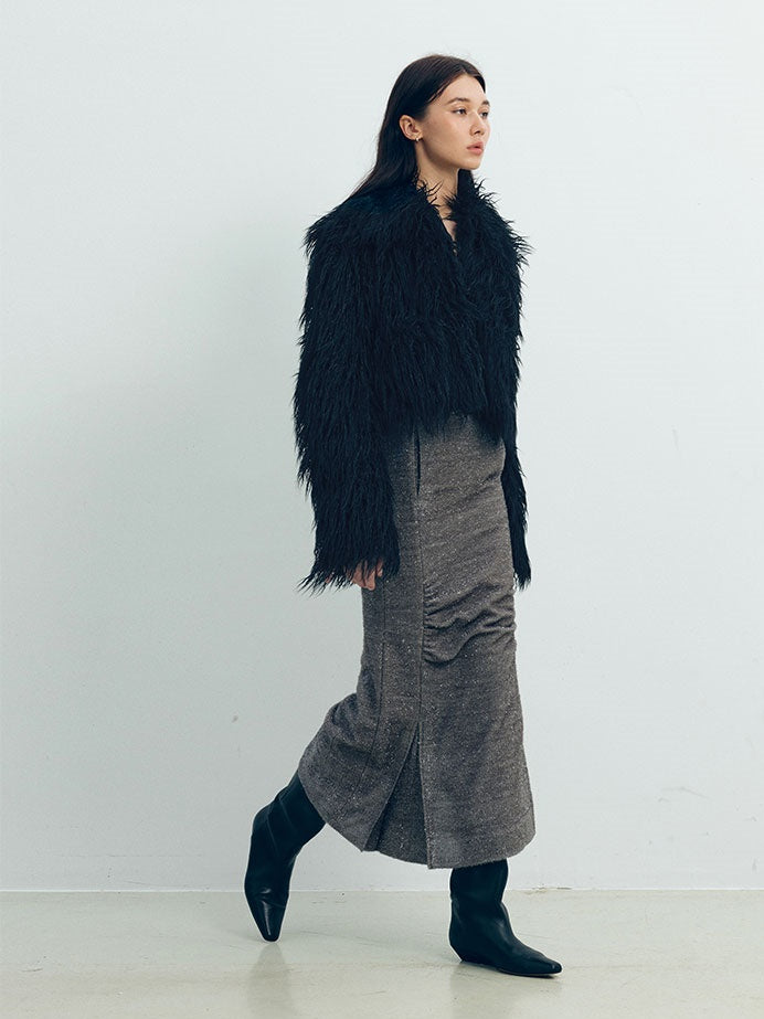 3D Falten Slim Fit gerader Rock