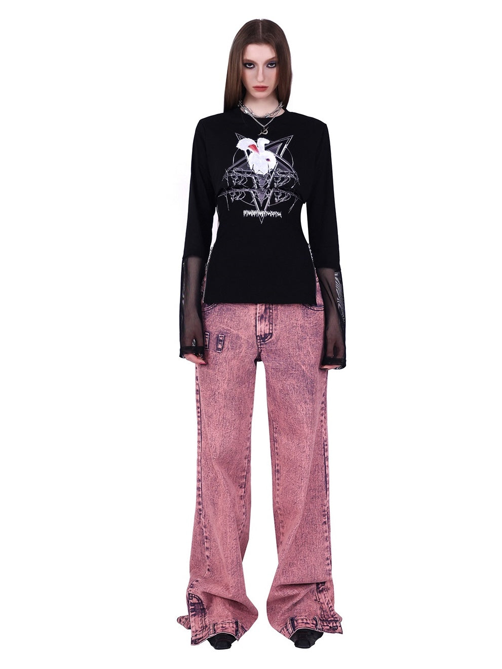 LOOSE STREET SLIT JEANS