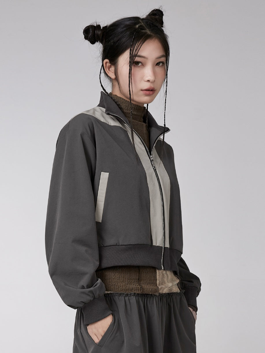 색상 대비 스티칭 재킷