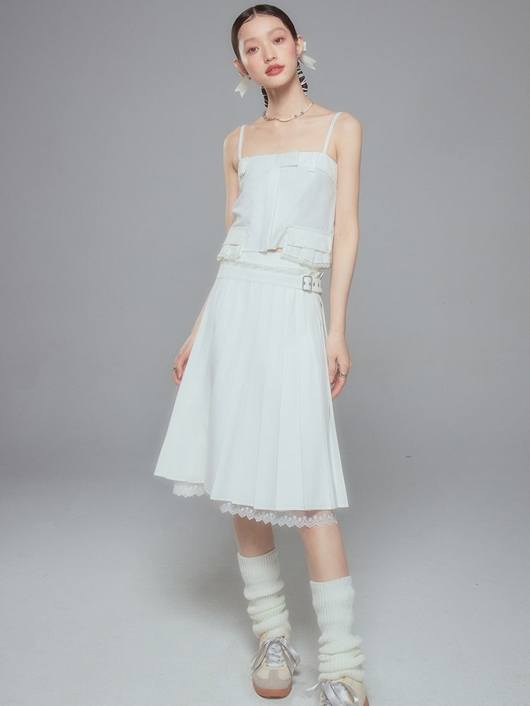 밑단 레이스 짧은 캠리솔