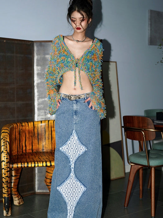 Speziales Garn lose Strickjacke