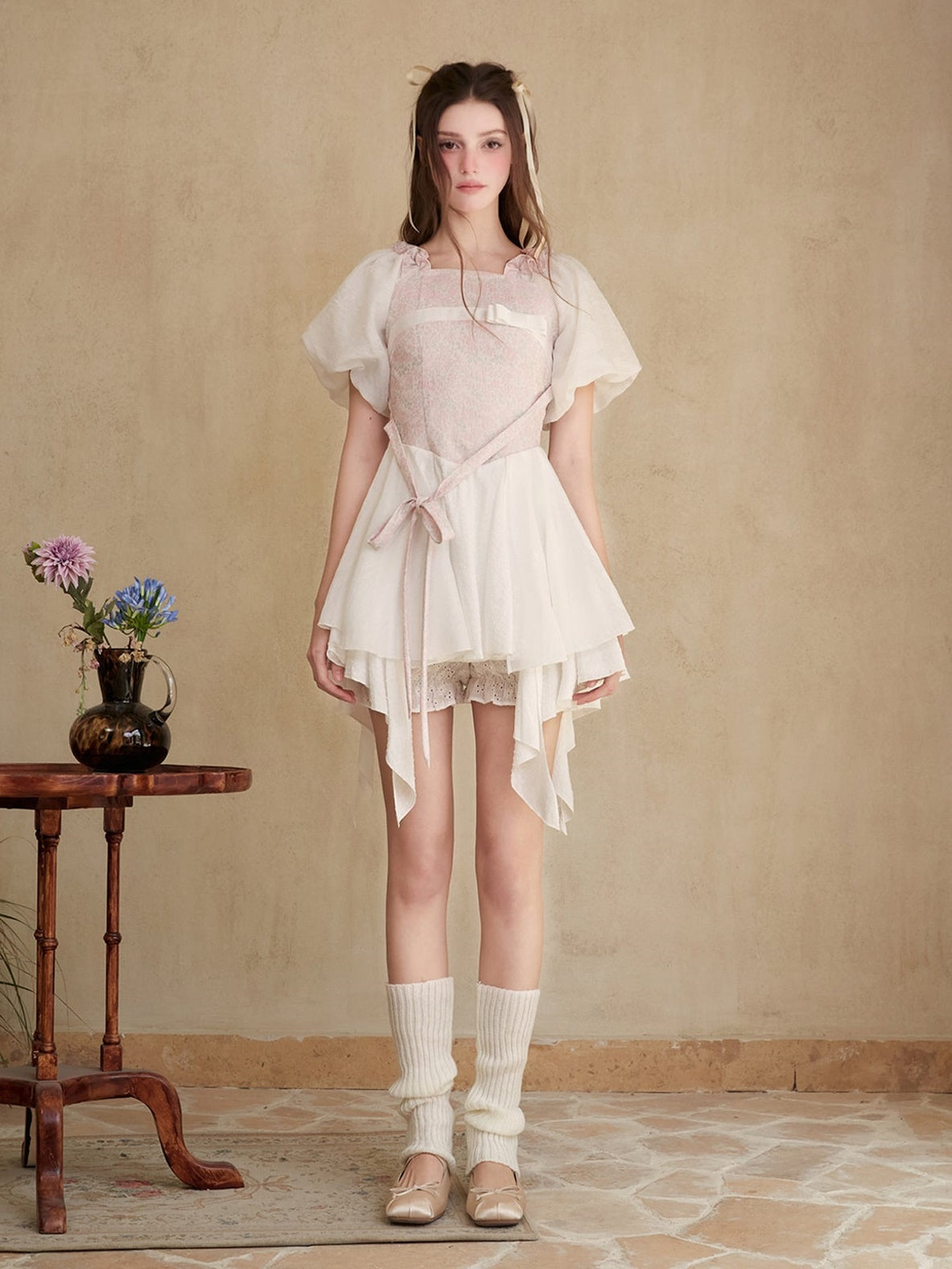 자카드 발레 드레스