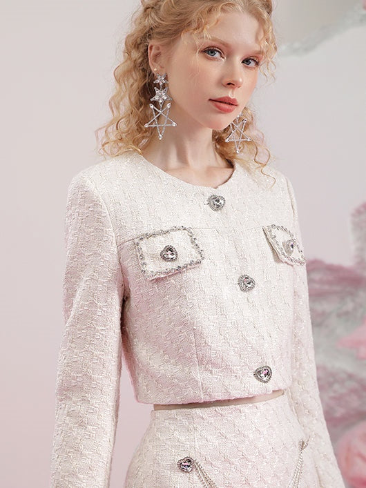 Kleiner Duft kurzer Mantel und A-Line-Rock & Weste dreiteiliges Setup