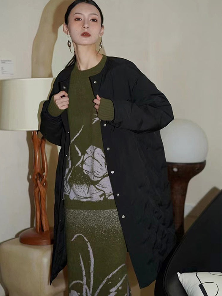 Knitted Jacquard Sweater & Skirt