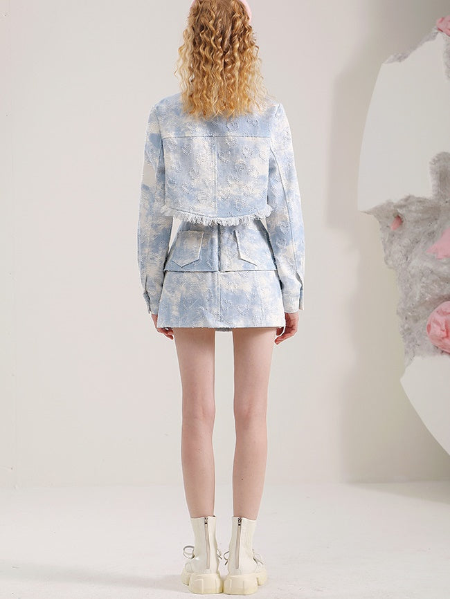 Denim Jacket & Splicing Skirt Setup
