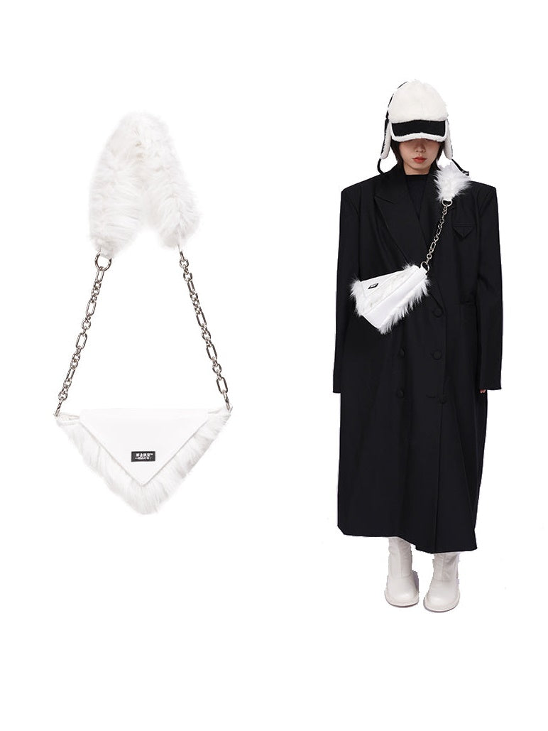 Pelz eine Schulter -Diagonal -Tasche