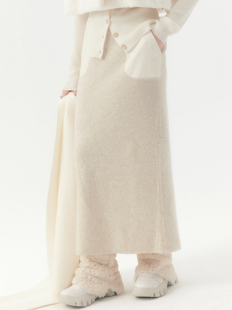 Jupe en cuir en tricot