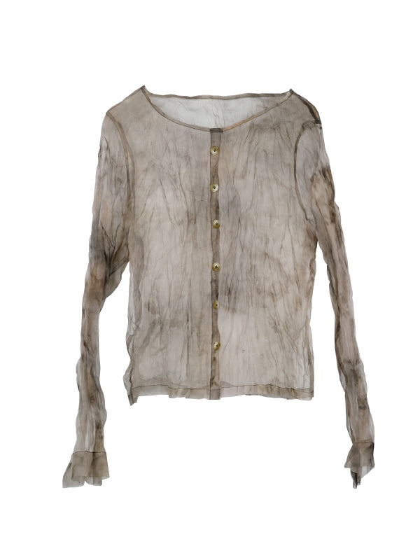 Printed Silk T-shirt & Vest Two-piece Set